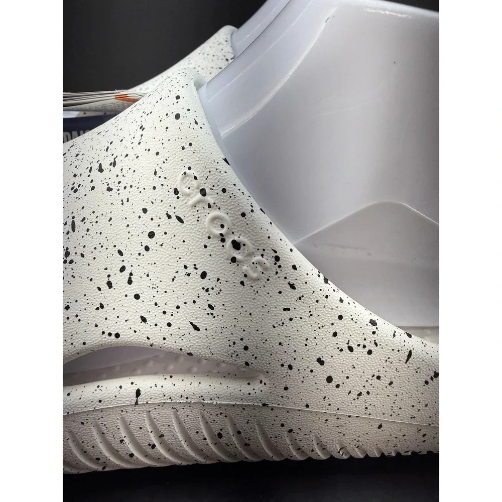 Crocs Mellow Recovery Speckle Slides Mens Size 7 White Slip On Comfort Sandals - Picture 4 of 12